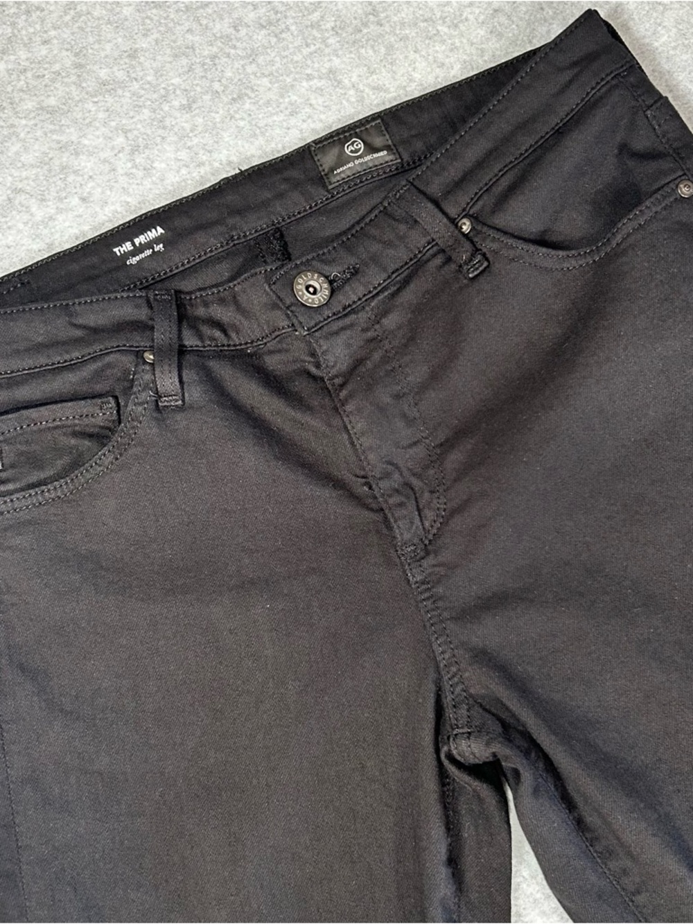AG‎ Adriano Goldschmied The Prima Cigarette Leg Jeans Black Size 28R